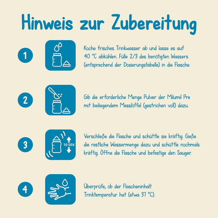 Milupa Milumil Pre, Lapte praf pentru bebeluși - Cu nutrienți importanți și fără ulei de palmier - 800 g Naty Shop