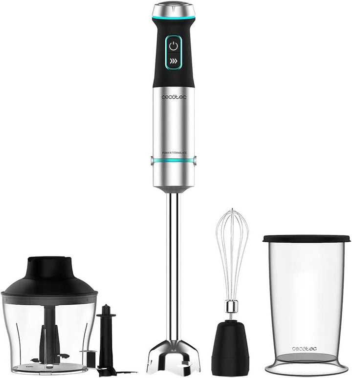 Cecotec Stabmixer Power Titanblack 1500 XL Perfectcream&Crush. 1500 W, Crossblades Technologie Mit 4-Klinge-Blättern Mit Schwarzer Titan-Beschichtung, Extralangem Fuß, Spritzschutz-Klingeneinsatz Mama si Copilul Naty Shop 1200 W 4 Zubehörteile