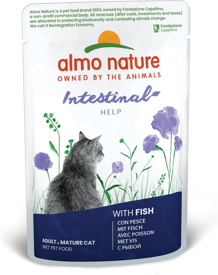 Almo Nature Holistic Digestive Help - Multipack hrană umedă pentru pisici adulte - Mix: 3X pește & 3X pasăre - 70G, 6pack