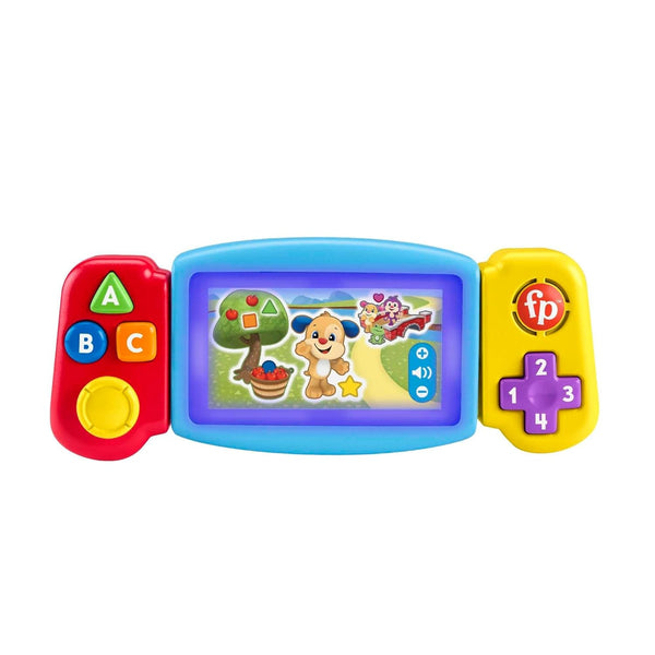 FISHER-PRICE consolă de joacă distractivă pentru învățare - jucărie pentru copii cu lumini, sunete și cântece de învățare, jucărie pentru abilități motorii fine, învățarea numerelor, culorilor și formelor, vorbește germană, de la 9 luni/ 1 an, HNL53 Jucarii Bebe Naty Shop germană