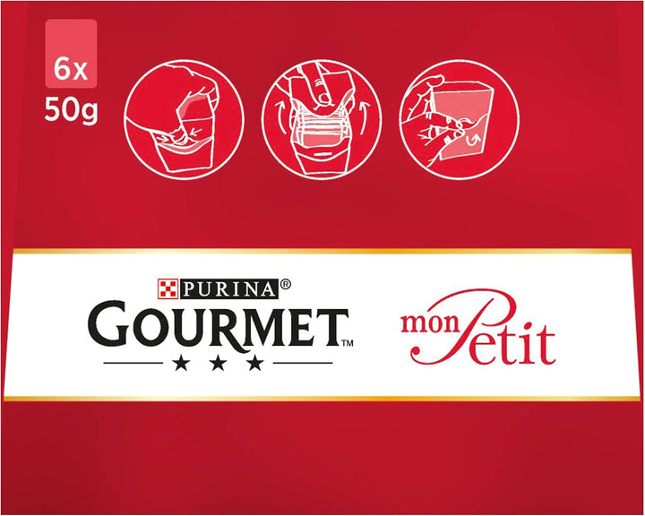 Purina Mon Petit Moisture Cat cu carne de vită, ficat, vânat, 48 pungi la 50 G