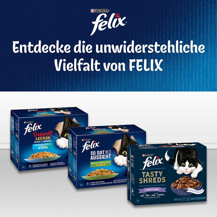 FELIX so Good How It Looks Hrană pentru pisici bătrâne umedă în jeleu, cu pui, pachet de 26 (26 X 85G)