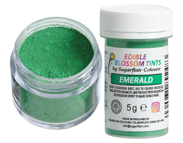 Sugarflair Blossom Tint Dust Pudră de Colorant Alimentar Emerald - Pudră de Colorant Alimentar pentru Decoruri de Tort, Pastă de Zahăr, Fondant, Glazură, Ciocolată, Cremă de Unt, Macarons și Mai Multe - 5G