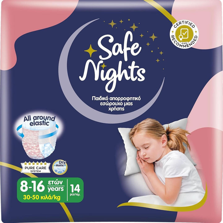 Safe Nights Boy, scutece pentru noapte, diverse marimi Mama si Copilul Naty Shop Fete marimea L (14 bucati)