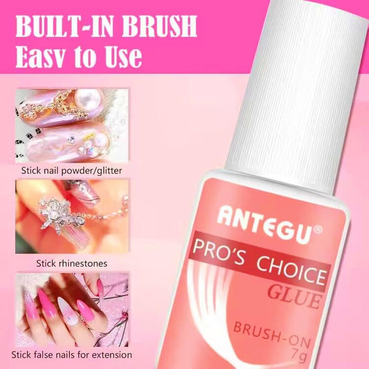 Lipici extra puternic pentru unghii – Include pensulă, 4 x 7g lipici pentru extensii de unghii, lipici acrilic pentru vârfuri și lipici artificial pentru unghii