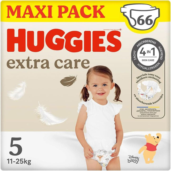 Scutece Huggies Extra Care pentru bebeluși, Disney, mărime 5 (12-22 kg), 2 pachete X 33 scutece Mama si Copilul Naty Shop