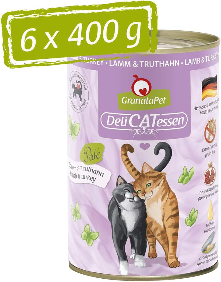 Granatapet Delicatessen Chicken PUR, hrană umedă pentru pisici, hrană fără cereale & fără zahăr adăugat, hrană pentru pisici cu conținut ridicat de carne & uleiuri de înaltă calitate, 6 X 400 G