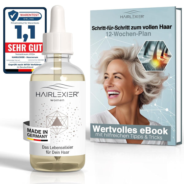 Hairlexier remediu de creștere a părului pentru femei - ulei de rozmarin pentru păr, ulei de păr cu ulei de ricin, ulei de lavandă, ser natural pentru păr împotriva căderii părului difuz, susține creșterea părului, vegan și organic + caiet de lucru Ingrijirea parului Naty Shop Femei