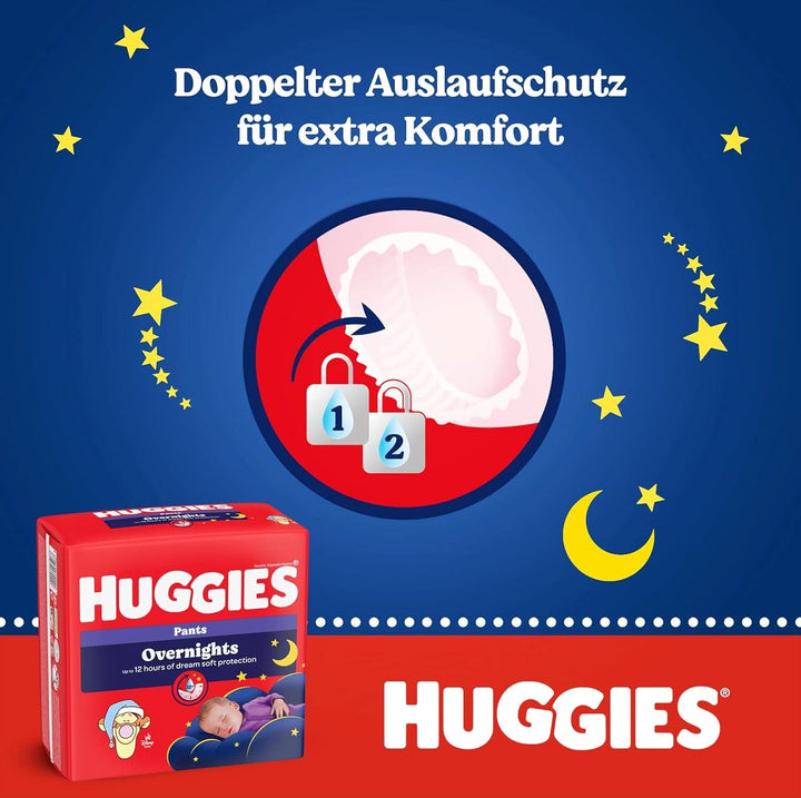 Pantaloni de noapte Huggies Mărimea 6 (15-25 kg), Cutie lunară pentru scutece, 88 bucăți Mama si Copilul Naty Shop