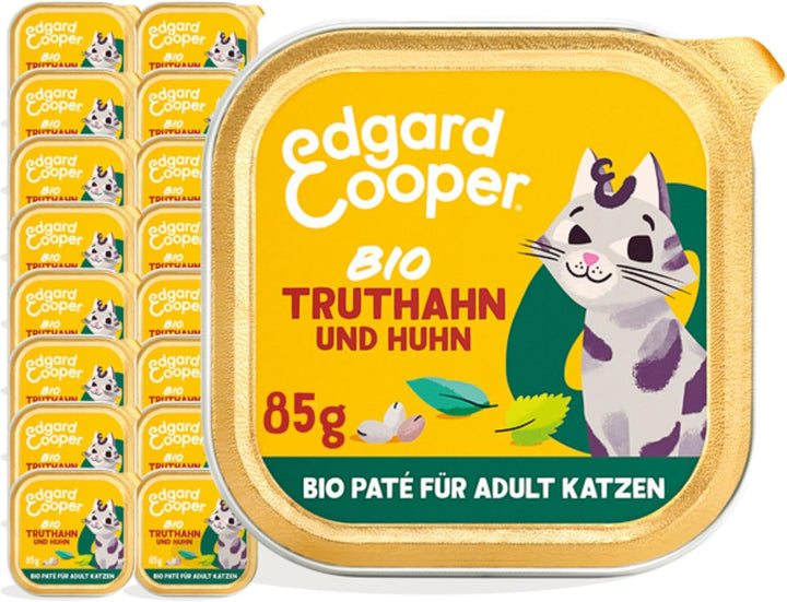 Edgard & Cooper Chunks in Gravy Hrană umedă pentru pisici adulte fără cereale de înaltă calitate - pui organic 85G (pachet de 16) - organe nutritive, ingrediente sănătoase, 0% zahăr adăugat, 85G X 16