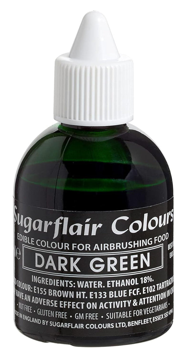 Colorant alimentar Sugarflair Verde Închis - Colorant alimentar lichid comestibil, colorant aerograf pentru torturi, brioșe, glazură și decorațiuni pentru torturi - 60 ml