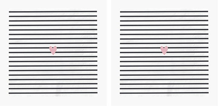 Șervețele Grafik-Werkstatt cu dicton 20 bucăți 25 cm X 25 cm Inimă albă-neagră (pachet cu 2)