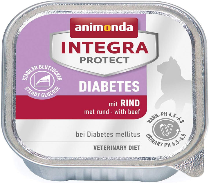 Diabetes Cat, hrană dietetică pentru pisici, hrană umedă pentru diabet zaharat, cu carne de vită, 6 X 100 G (pachet de 2)
