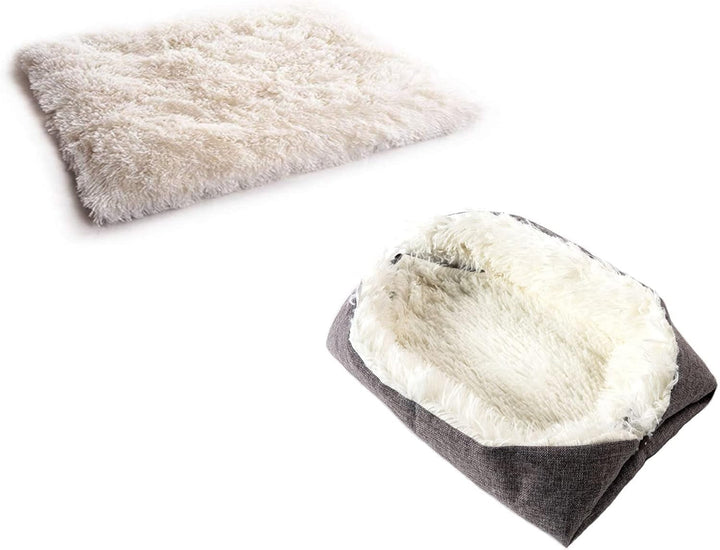 Pat pentru pisici, pat lavabil din pluș pentru pisici și câini mici, sac de dormit 2 în 1 pentru pisici, pernă caldă pentru pisici, pătură lavabilă pentru pisici, pat cuib lavabil pentru pisici, potrivit pentru uscător, (NC890)