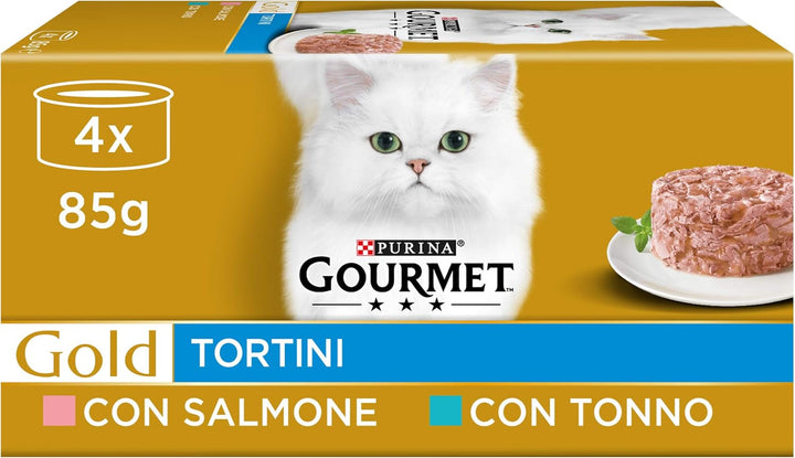 Hrană umedă pentru pisici Purina Gold Mousse cu pește oceanic 24 cutii 85G, cutie 24 X 85G