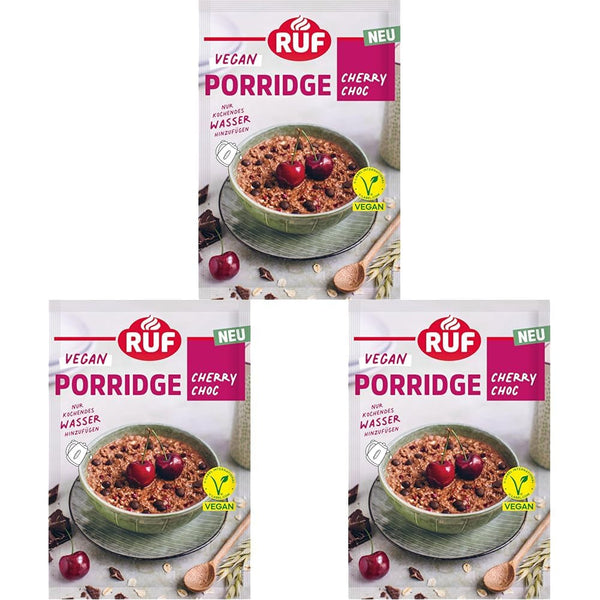 Veganes Porridge Oat Cherry Choc, Oatmal Mit Zartbitter-Schokolade & Kirschen, Einfache Zubereitung, Im Praktischen Portionsbeutel, 1 X 60 G (Packung Mit 3) Cereale Naty Shop Default Title