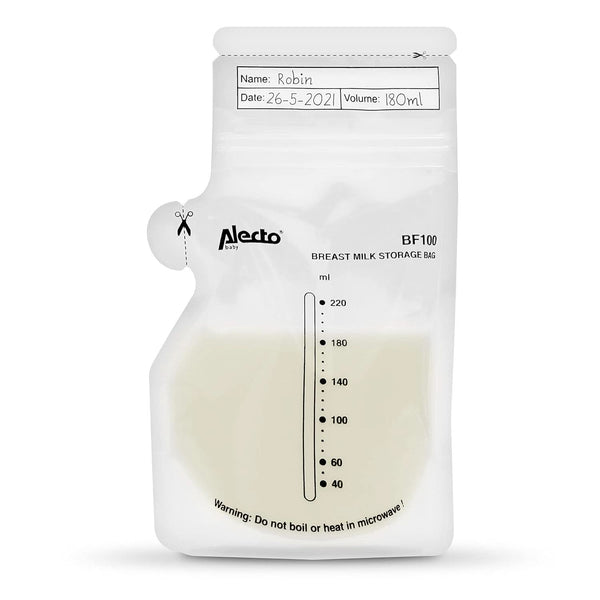 BF100 Pungă de depozitare pentru lapte matern - Pungă pentru lapte matern - capacitate 220 Ml - 100 bucăți - Transparent Accesorii Hrana si Alaptare Bebe Naty Shop