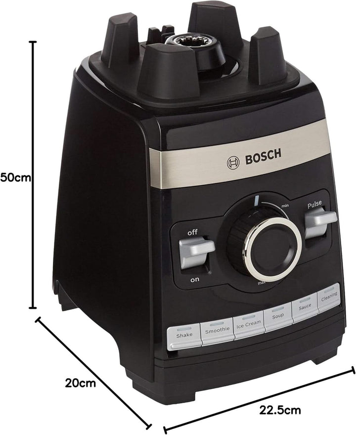 Bosch Standmixer Vitaboost MMBH6P6B, 6-Klingen-Edelstahlmesser, 2,5L Tritan-Mixbehälter, Stopfer, 6 Automatikprogramme, Rezeptbuch, Bpa-Frei, Einfache Reinigung, 45,000 U/Min, 1600 W, Schwarz Mama si Copilul Naty Shop