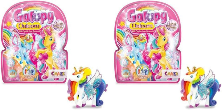 Galupy Unicorn - Pachet de 3 figurine unicorn, jucării unicorn de colecționat, figurine ponei cu aripi strălucitoare și cristal Swarovski Action figures Naty Shop Galupy 1X Unicorn 1 Galupy Unicorn 17739 (pachet de 2)