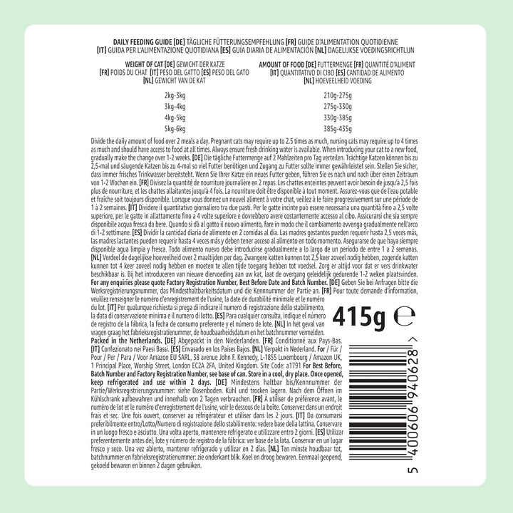 By Amazon Hrană pentru pisici, umedă, conservă, bucăți cu carne de pasăre în sos, 12 X 415 G