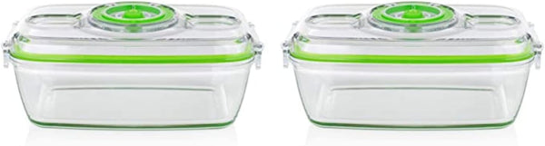 Set de recipiente din sticlă pentru păstrarea alimentelor Princess cu sigilator de vid portabil - inclusiv pompă de vid electrică, cablu de încărcare USB, 2 recipiente pentru gătit și alimente, 2 capace fără BPA, 492985 Cutii depozitare alimente Naty Shop Sigilator de vid manual cu set de borcane de sticlă