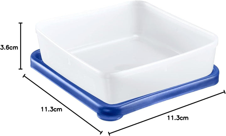 Westmark 4 recipiente pentru depozitarea alimentelor/congelare, inclusiv capac, capacitate: 0,25 l fiecare, stivuibile, plastic, Trio, culoare: transparent/albastru, 25042270 Cutii depozitare alimente Naty Shop