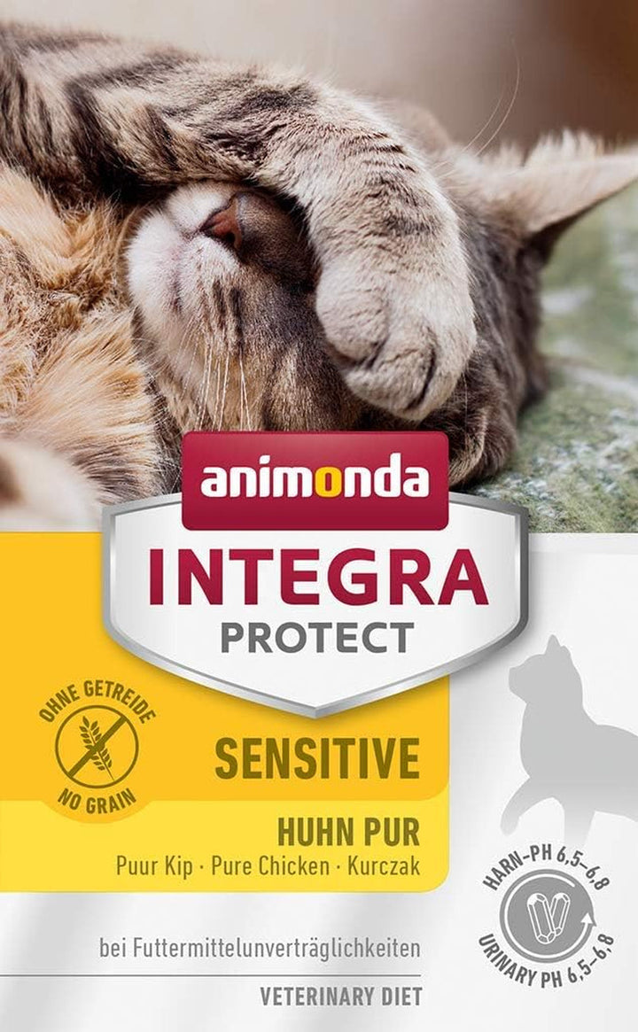 Cat Sensitive, hrană dietetică pentru pisici, hrană umedă pentru alergii alimentare, pui pur, 6 X 100 G (pachet cu 2)