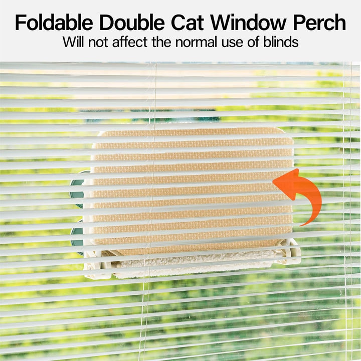 MEWOOFUN Hamac pentru Pisici, 54 x 30 cm, Pat pentru Pisici, Covoraș Reversibil pentru Pisici, cu Ventuze Puternice, Până la 18 kg (Bej, Dublu)