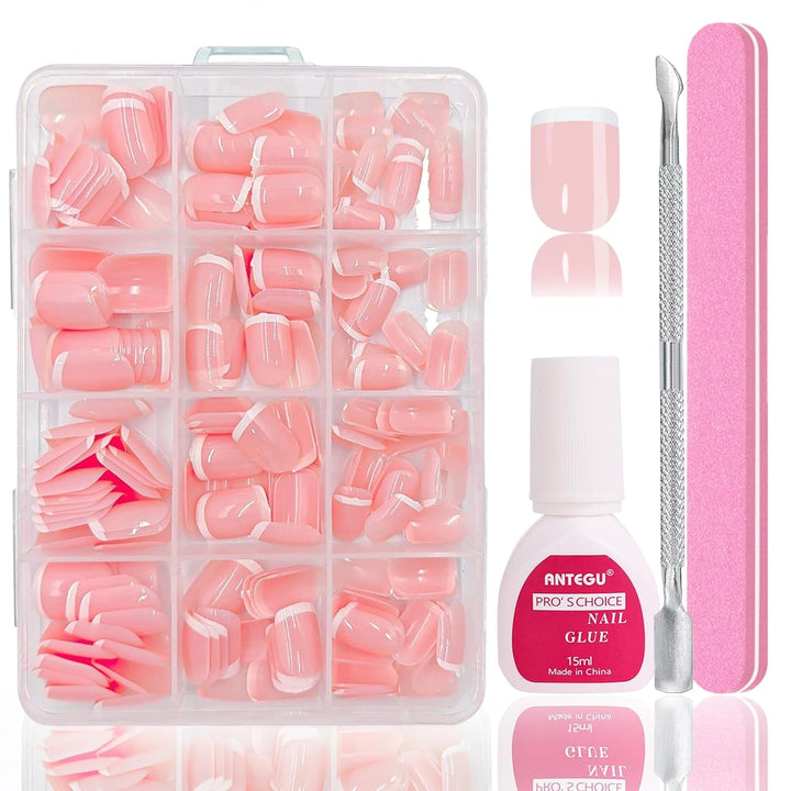 Set unghii false balerină - 240 bucăți unghii false roz liliac delicat, unghii false cu acoperire completă pentru lipire, set vârfuri unghii false pentru manichiură și artă unghii pentru femei și fete (roz lavandă)