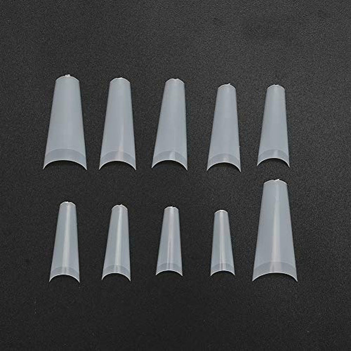 500 de bucăți de vârfuri de unghii false, vârfuri de unghii naturale artificiale franceze pentru manichiură, L, unghii false DIY, gel UV oval, accesorii pentru unghii pentru femei și fete (culoare naturală)