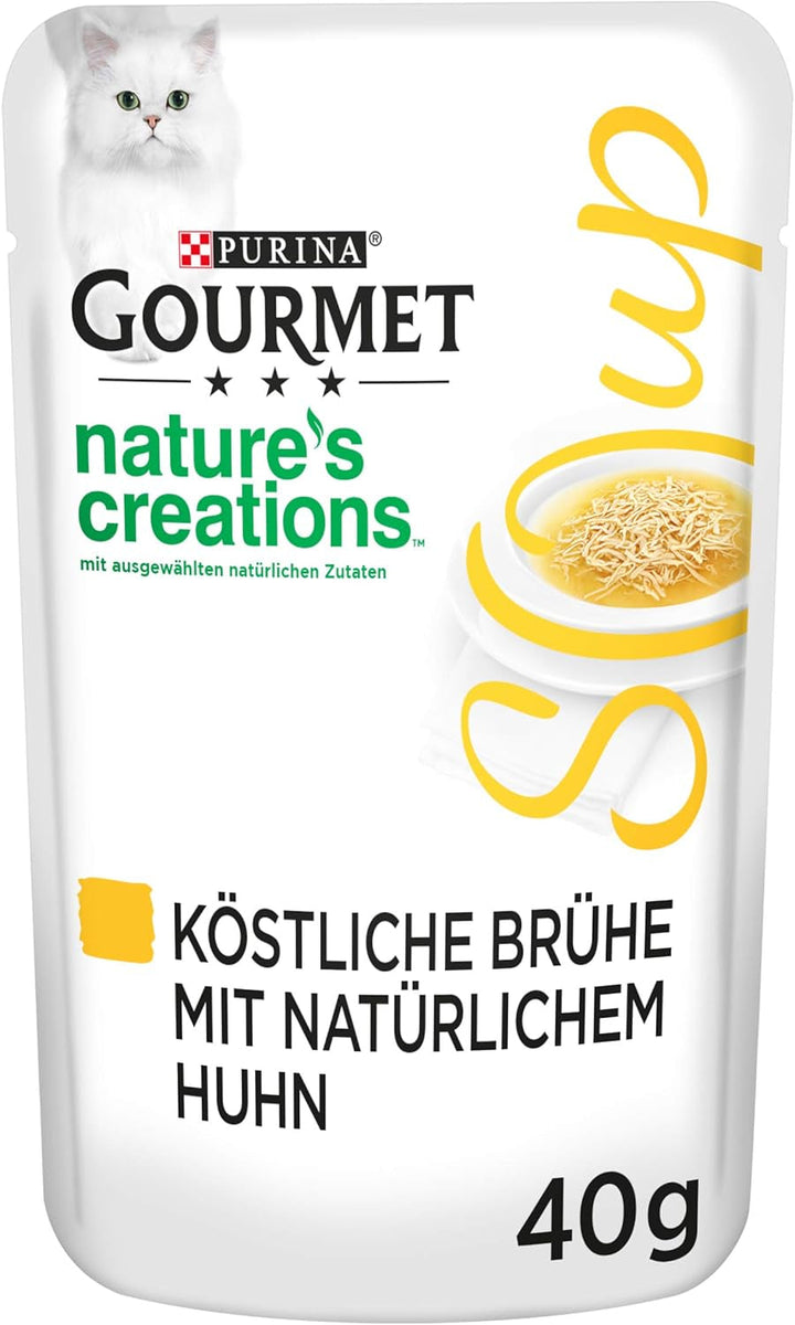 Supă Gourmet Crystal pentru pisici cu pui natural, 32Pack (32 X 40G)