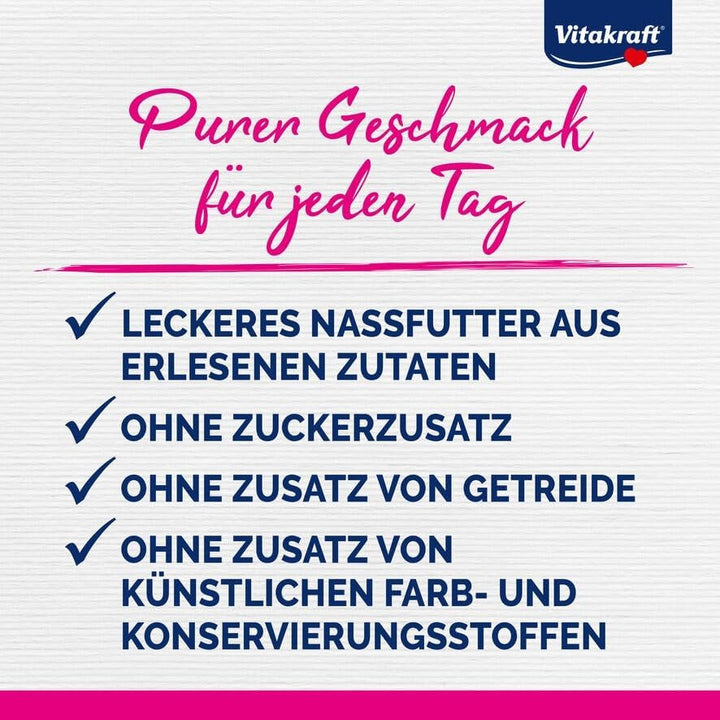 Vitakraft Poésie Classique, hrană umedă pentru pisici, jeleu de hrană umedă pentru pisici, cu pui, cu curcan, cu pasăre, cu rață, fără adaos de zahăr și cereale (5 pachete de 12X 85G)