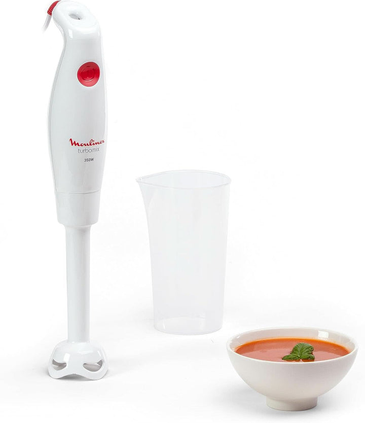 Stabmixer Turbomix DD12A1 | 350 W | Ergonomischer Griff | 2 Robuste Zelkrom-Klingen | Spritzschutz | Spülmaschinenfeste Abnehmbare Teile | Weiß Mama si Copilul Naty Shop