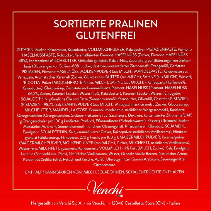 Venchi, colecția de Crăciun - Cutie cadou cu ciocolată asortată, 704 grame Bomboane de Ciocolata Naty Shop