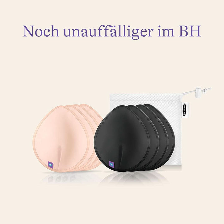 Lansinoh Waschbare Stilleinlagen Hellrosa & Schwarz - 8 Stück Inkl. Wäschenetz - Ultrasaugfähig, Superweich Und Wiederverwendbar Accesorii Hrana si Alaptare Bebe Naty Shop