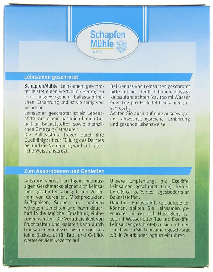 Schapfen Mühle Semințe de in, 200 grame Cereale Naty Shop