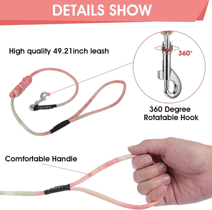 Set de hamuri pentru pisici cu lesă și zgardă, ham reglabil pentru pisoi cu culoare gradientă, ham rezistent la evadare cu lesă pentru pisoi care se plimbă în aer liber (portocaliu și galben)