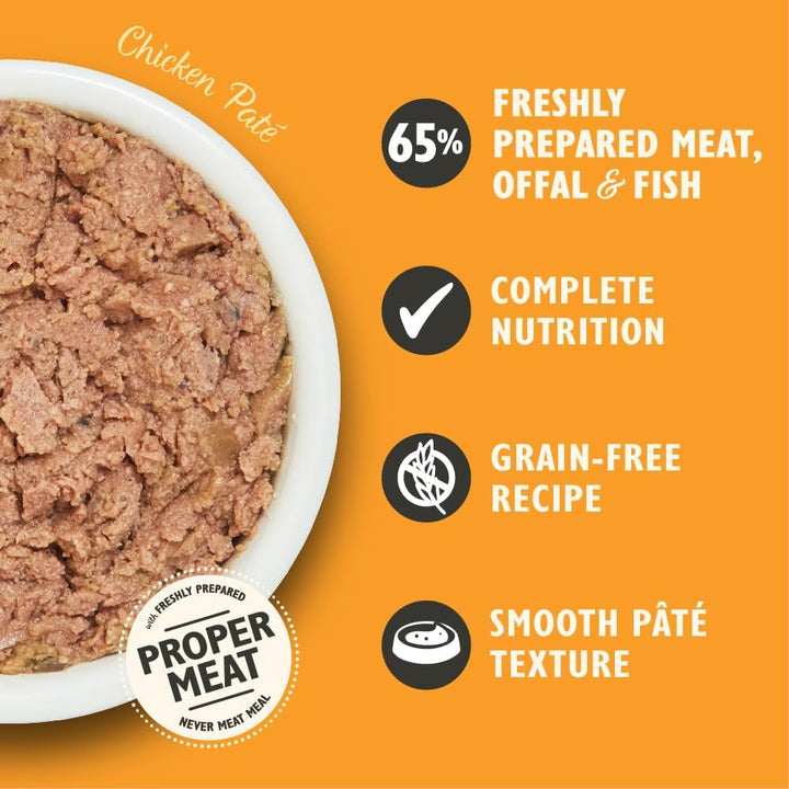 Lily'S Kitchen Hrană umedă naturală pentru pisici adulte, bol, pui - pateu, rețetă fără cereale (19 boluri X 85G)