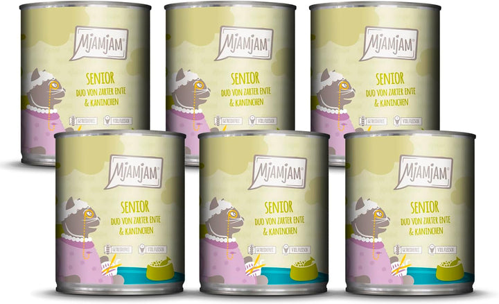 Mjamjam - Hrană umedă premium pentru pisici - Senior - Juicy Chicken, 6Pack (6X800G), fără cereale