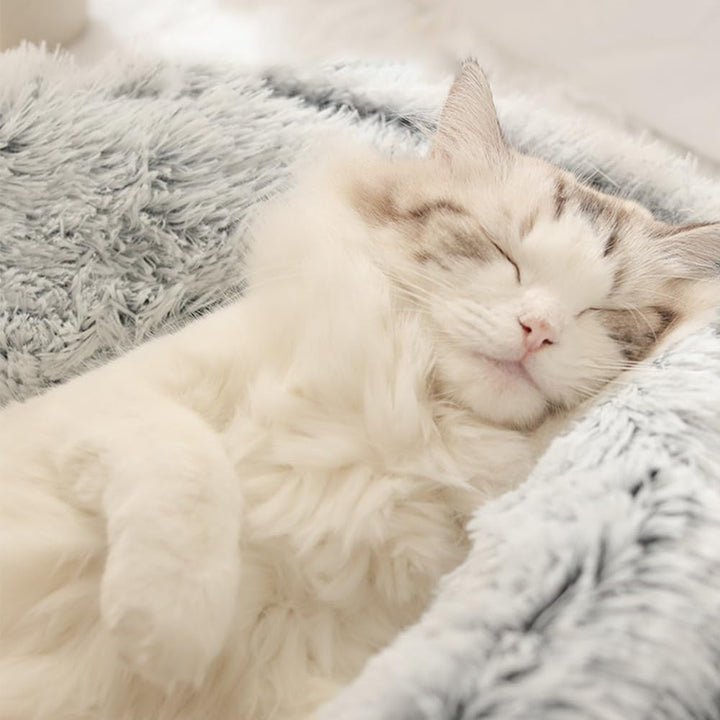 Pat pentru pisici 50CM, pufos și drăgălaș pentru câini, pat rotund pentru animale de companie, pat pentru pisici, peșteră pentru iarnă, pat semi-închis în formă de gogoașă, mare, potrivit pentru câini și pisici
