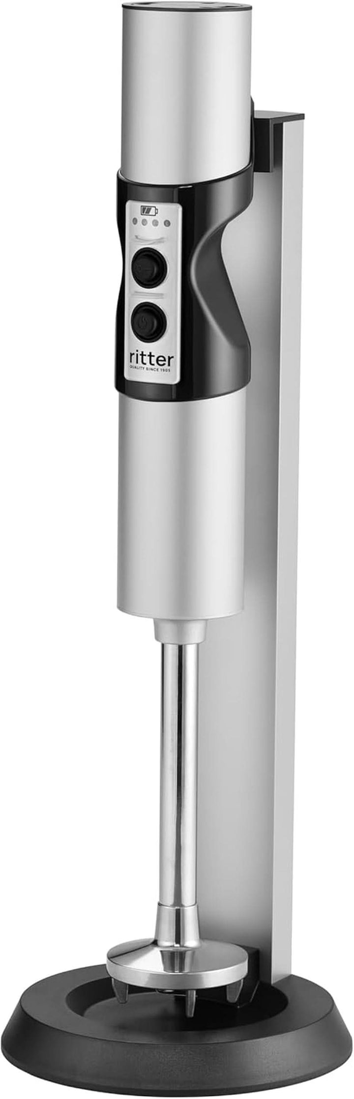 Ritter Stilo 7 plus Kabelloser Stabmixer, Pürierstab Mit Akku Aus Vollmetall, Made in Germany, Silber Bucatarie Naty Shop Stilo 7 Plus