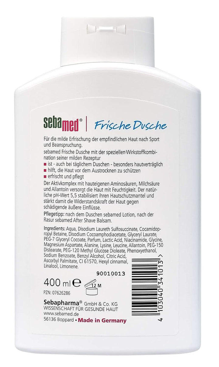 SEBAMED Fresh Shower, Gel de duș pentru piele sensibilă și stresată, unisex, 400 ml Duș și baie Naty Shop