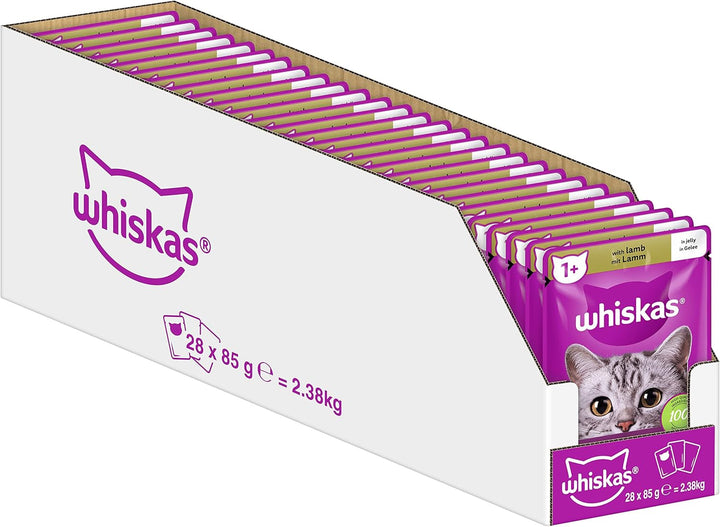 Whiskas Adult 1+ Hrană umedă pentru pisici Selecție mixtă în jeleu, 84 pliculețe, 84X85G (1 pachet vrac) - Hrană umedă de înaltă calitate, Pentru pisici adulte