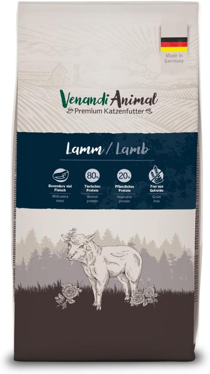 Venandi Animal - Hrană premium pentru pisici - Miel, cu multă carne proaspătă, hrană uscată, fără cereale 1 pachet (1 X 1,5kg)