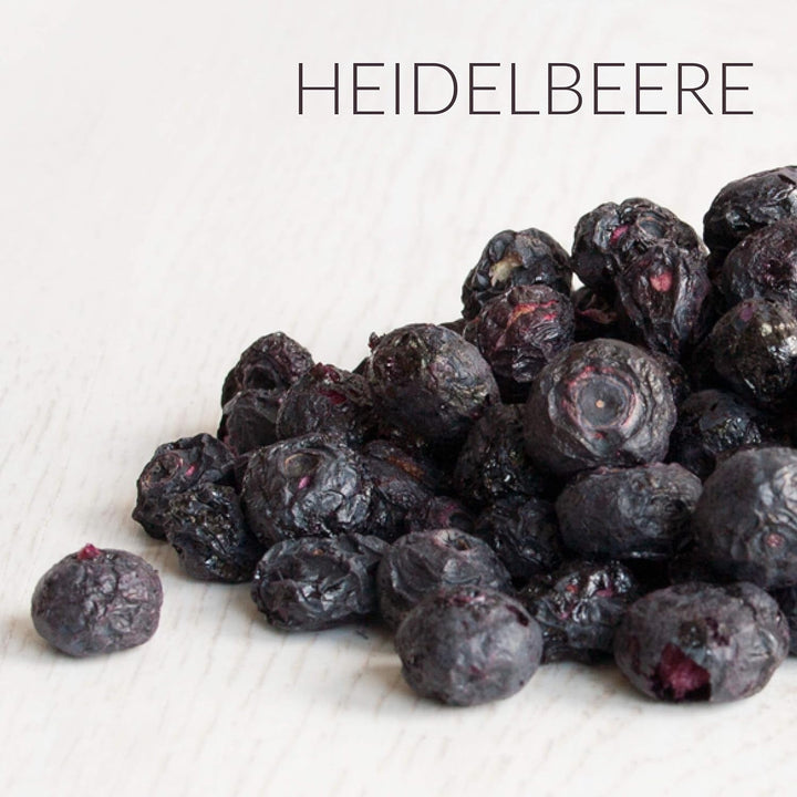 Afine liofilizate: 100g afine cultivate uscate pentru smoothie-uri, muesli, topping pentru terci - fructe de pădure liofilizate fără zahăr adăugat - Afine liofilizate NutriPur Produse deshidratate Naty Shop