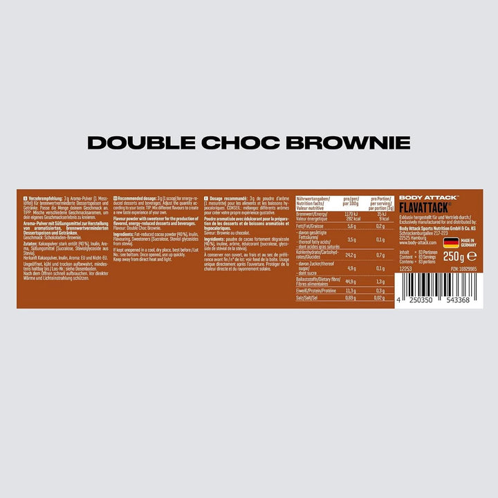 Body Attack Flavattack®, Double Choc Brownie, 250G / 83 porții Arome Naty Shop