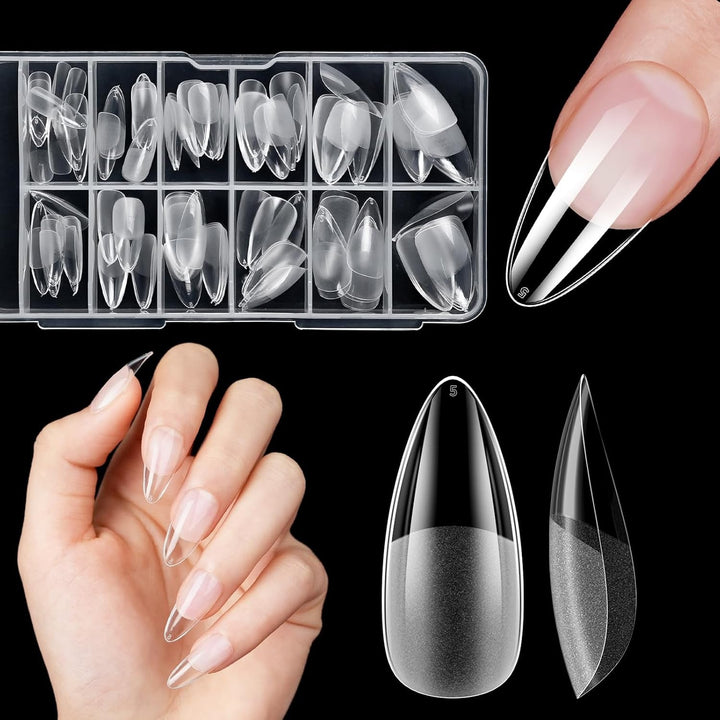 Unghii false scurte, model balerină, 120 bucăți, pentru lipire, 12 dimensiuni, unghii artificiale scurte, gel moale, acoperire completă, vârfuri de unghii pentru unghii cu gel scurte, S