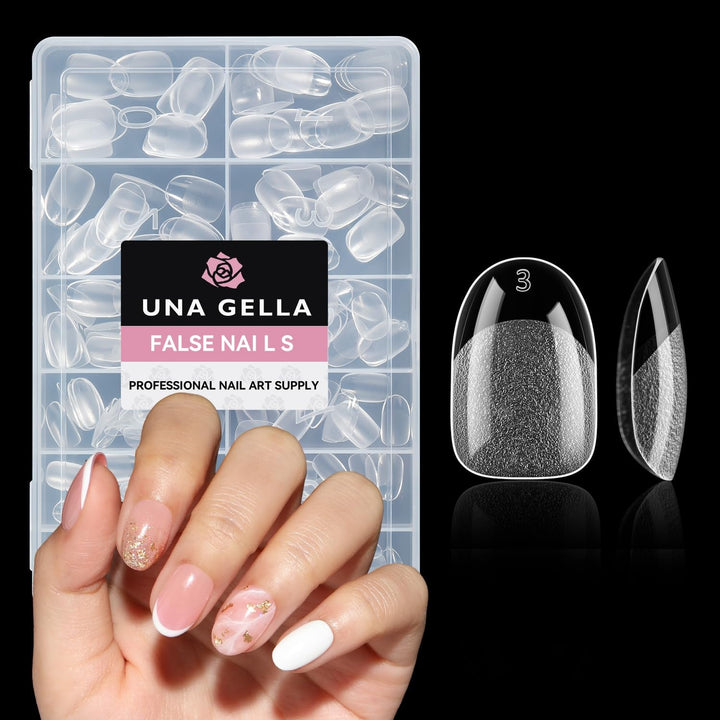 Tipuri de unghii balerină pentru unghii cu gel, 216 bucăți, 12 mărimi, tipuri de unghii cu gel moale, acoperire completă, set pentru extensii de unghii, semi-mate, DIY, artă acasă