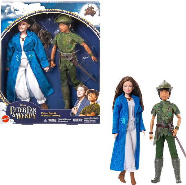 DISNEY Peter Pan & Wendy - Mobil cu ținute tipice și accesorii detașabile, pantaloni din țesătură moale, pentru reconstituirea scenelor preferate sau joacă creativă, pentru copii cu vârsta de 3 ani și peste, HNY36 Papusi Naty Shop Titlu implicit