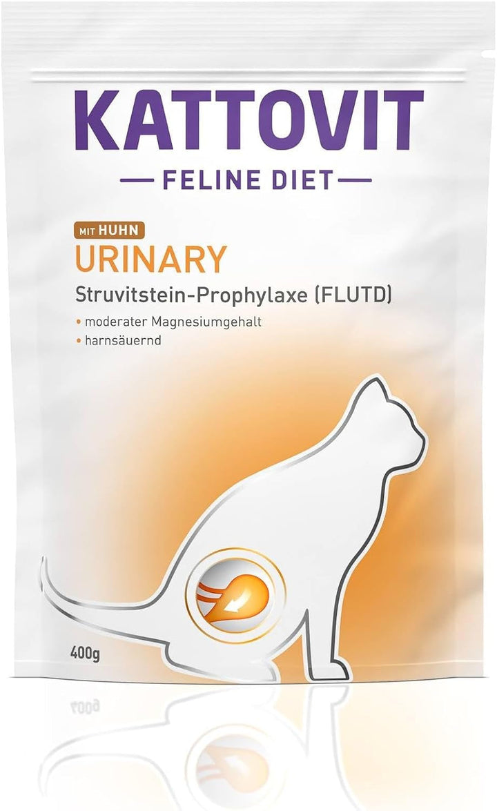 KATTOVIT - Hrană umedă urinară pentru pisici | hrană umedă pentru pisici ca hrană completă într-o cutie. Hrană dietetică pentru pisici adulte cu boli ale tractului urinar | 12 X 185 G Pui